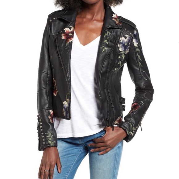 Blank NYC Jackets & Blazers - Blank NYC I Vegan Leather Embroidered Jacket Small